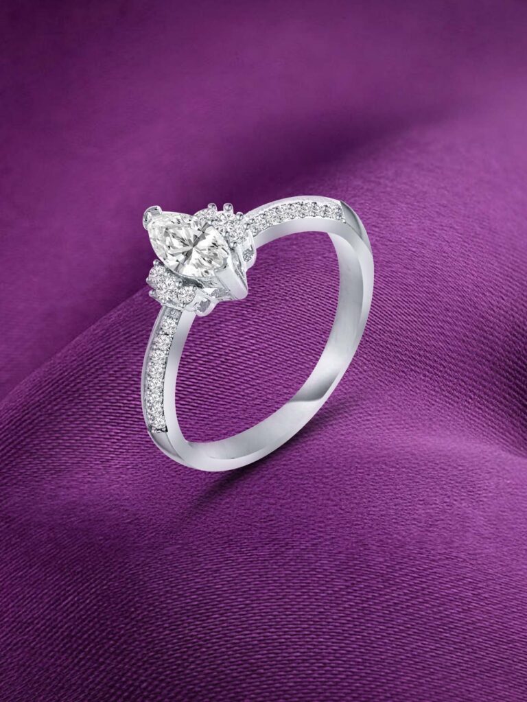 اكسسوارات فضة أنيقة MIOR, Elegant silver accessories MIOR, Oval Pearl Ring, خاتم لؤلؤة بيضاوي