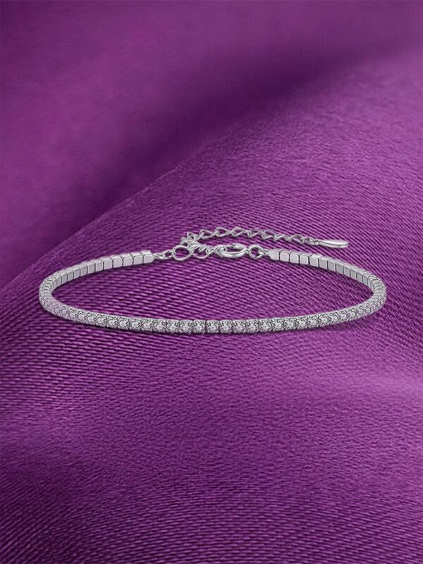 اكسسوارات فضة أنيقة MIOR, Elegant silver accessories MIOR, سوار تنس فضة رفيع, Silver Slim Tennis Bracelet
