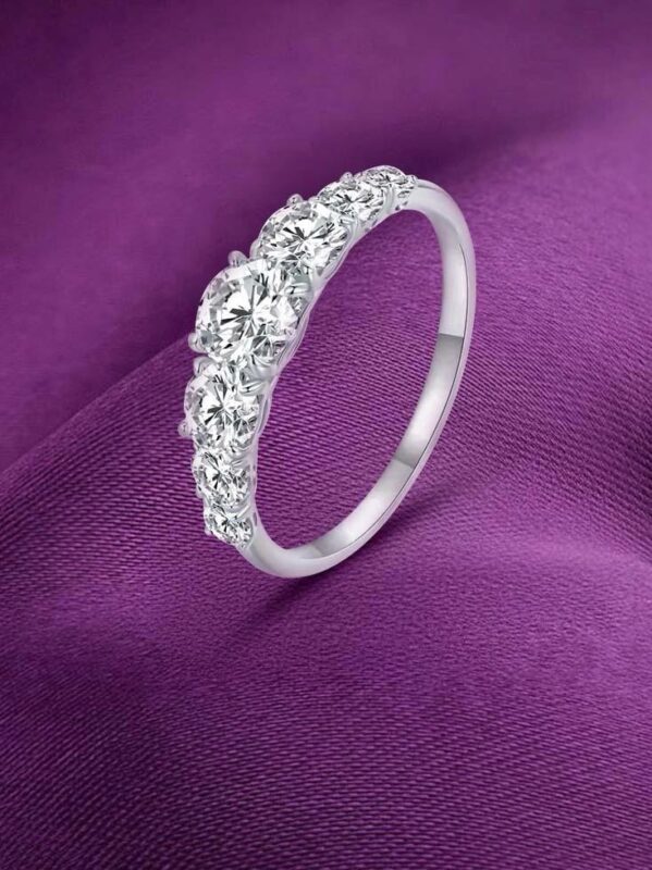 اكسسوارات فضة أنيقة MIOR, Elegant silver accessories MIOR, خاتم نصف أبدي فضة, Silver Half Eternity Ring