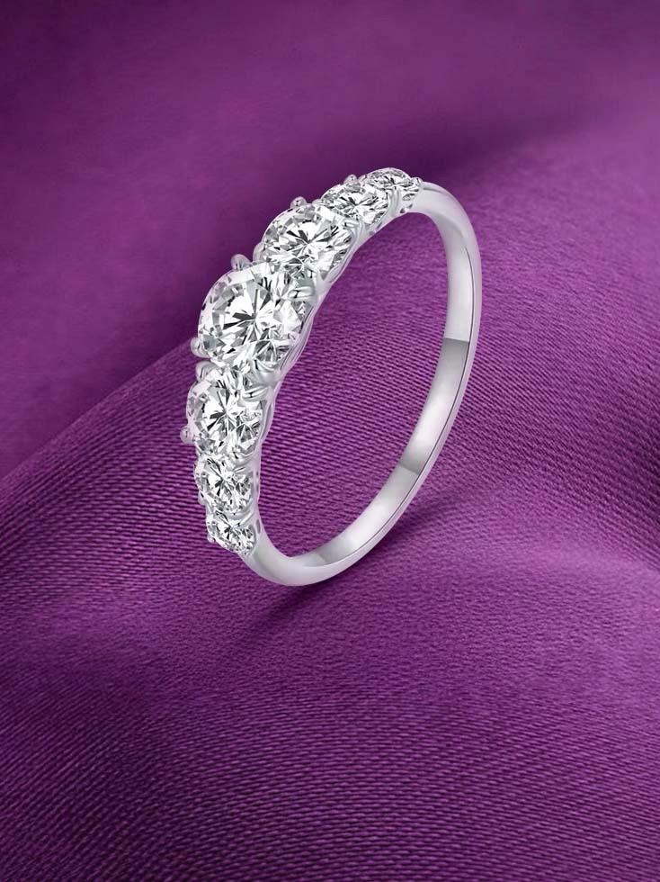 اكسسوارات فضة أنيقة MIOR, Elegant silver accessories MIOR, خاتم نصف أبدي فضة, Silver Half Eternity Ring